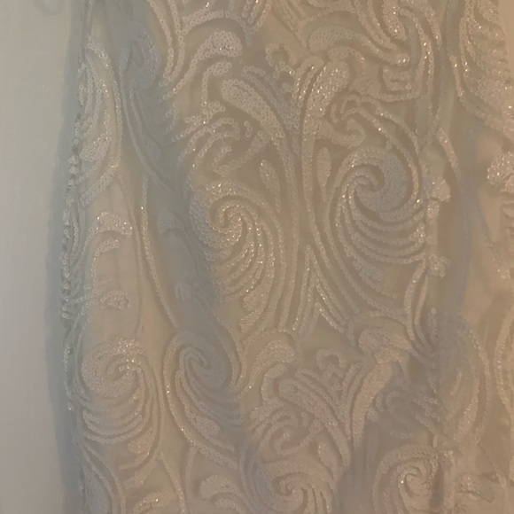 NWT Madina White Sequin One-Shoulder Bodycon Mini Dress - Picture 11 of 11